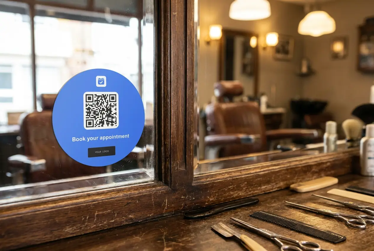 fresha_sticker Fresha Booking QR Code Sticker Round - Image 1