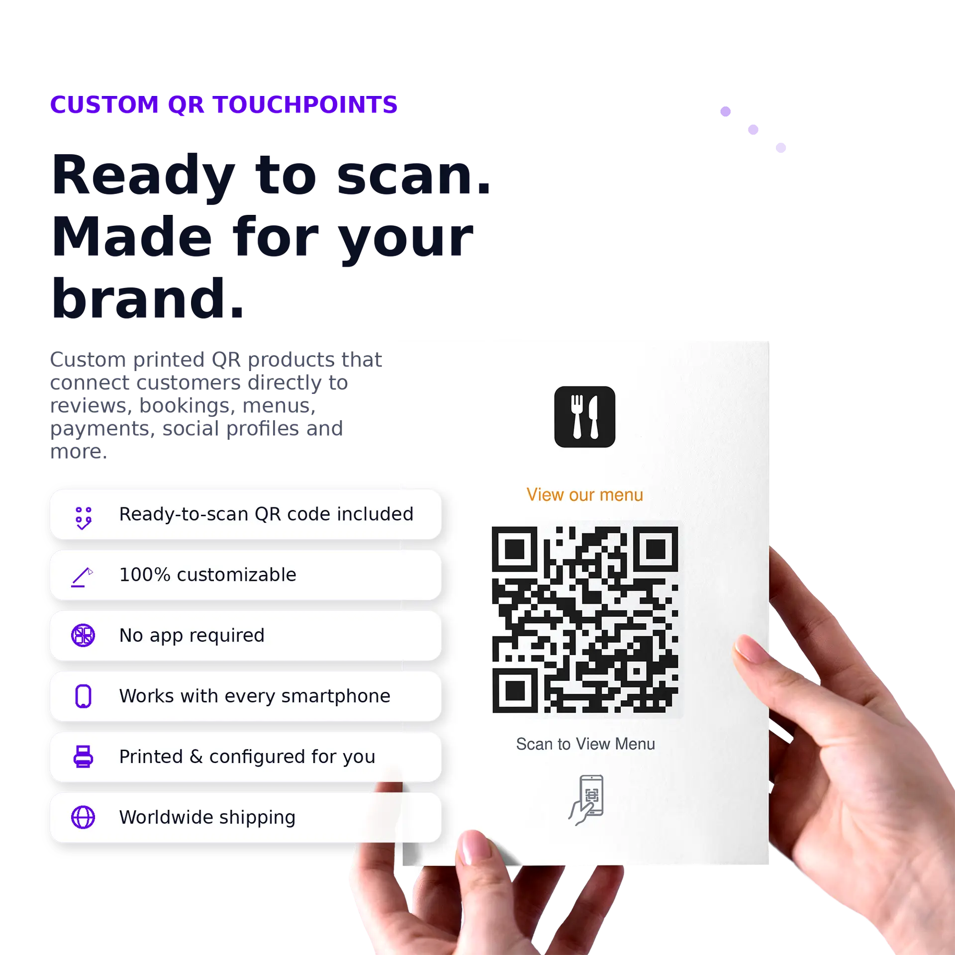Custom Menu Link QR Code Flyer