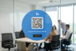LinkedIn QR Code Sticker Round - Image 2