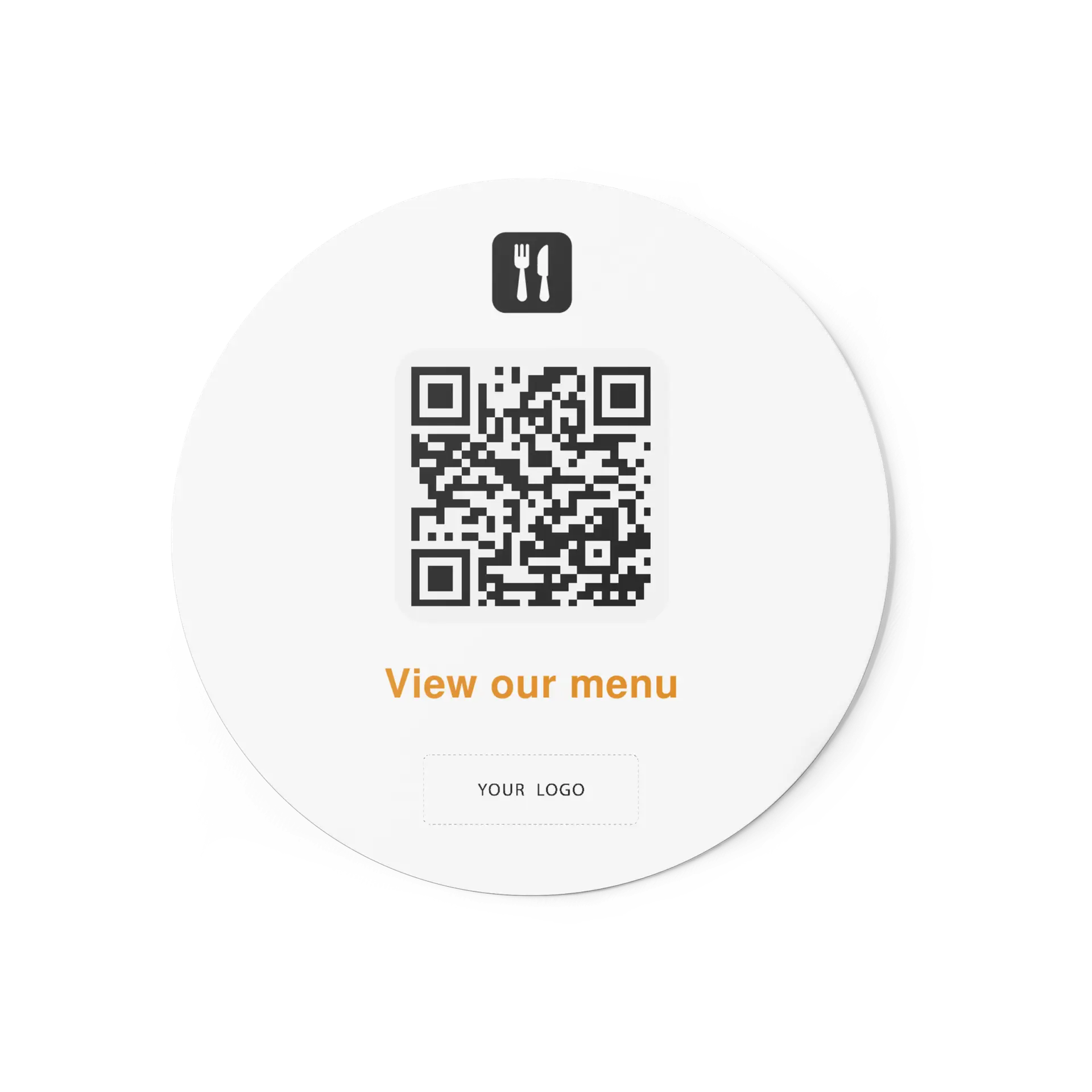 Custom Menu Link QR Code Sticker Round