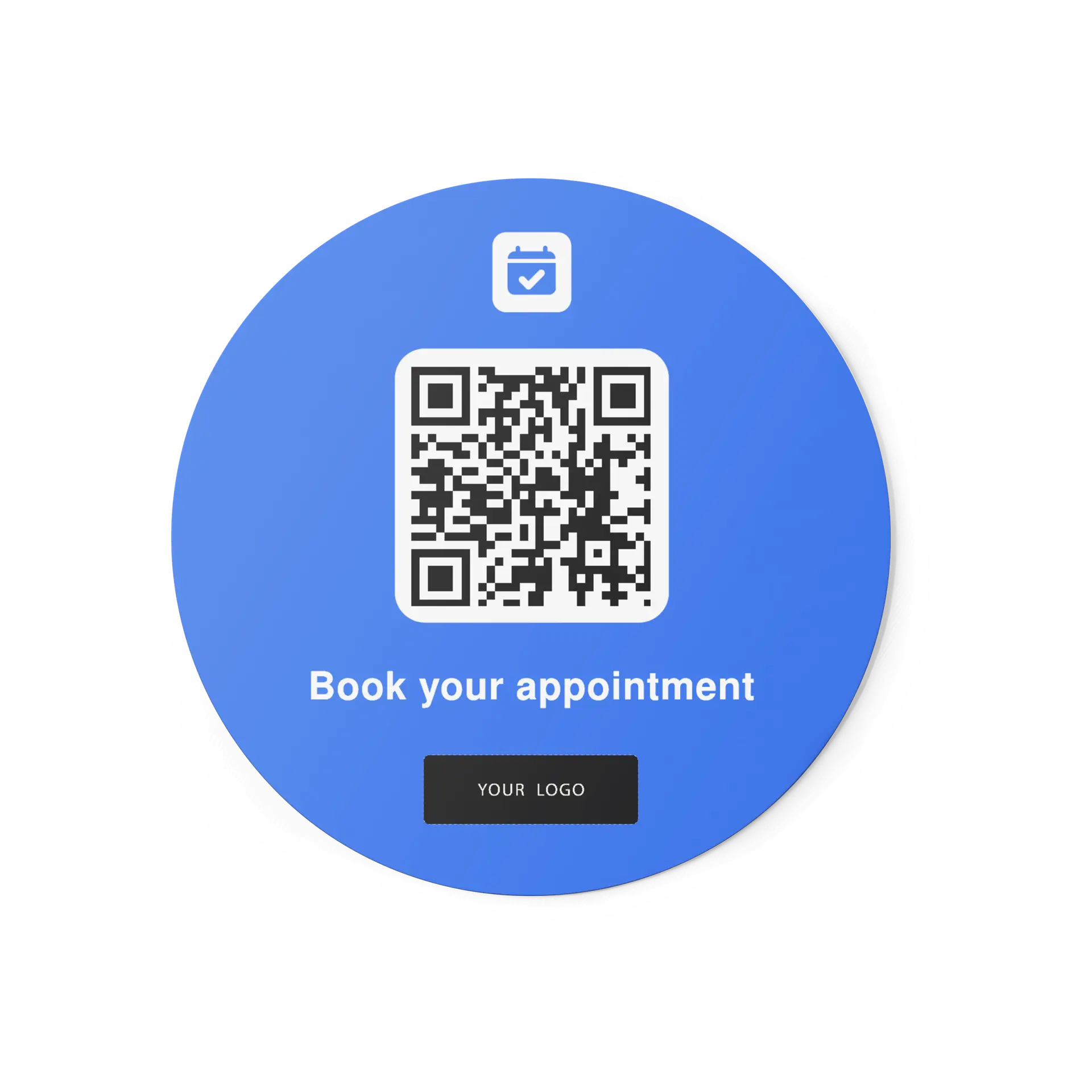 Fresha Booking QR Code Sticker Round