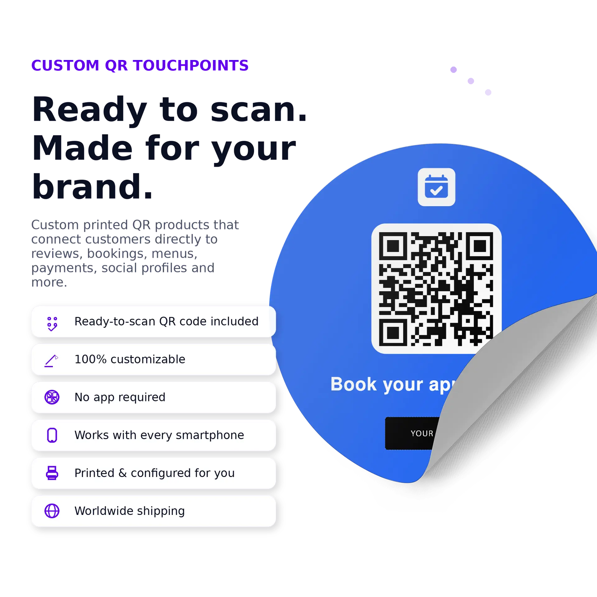 Fresha Booking QR Code Sticker Round