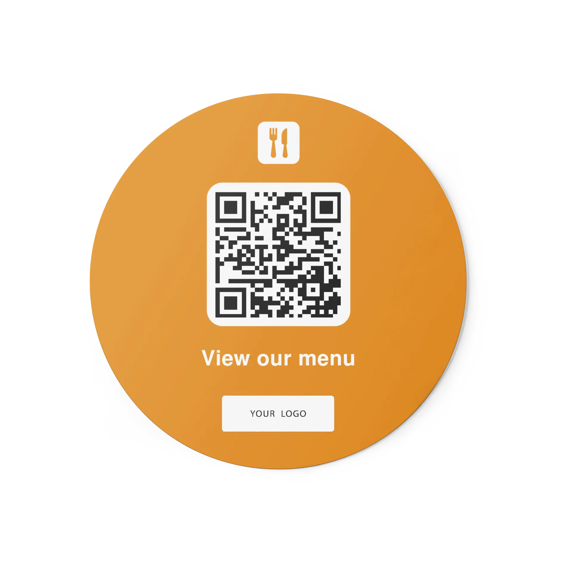 Website Menu QR Code Sticker Round