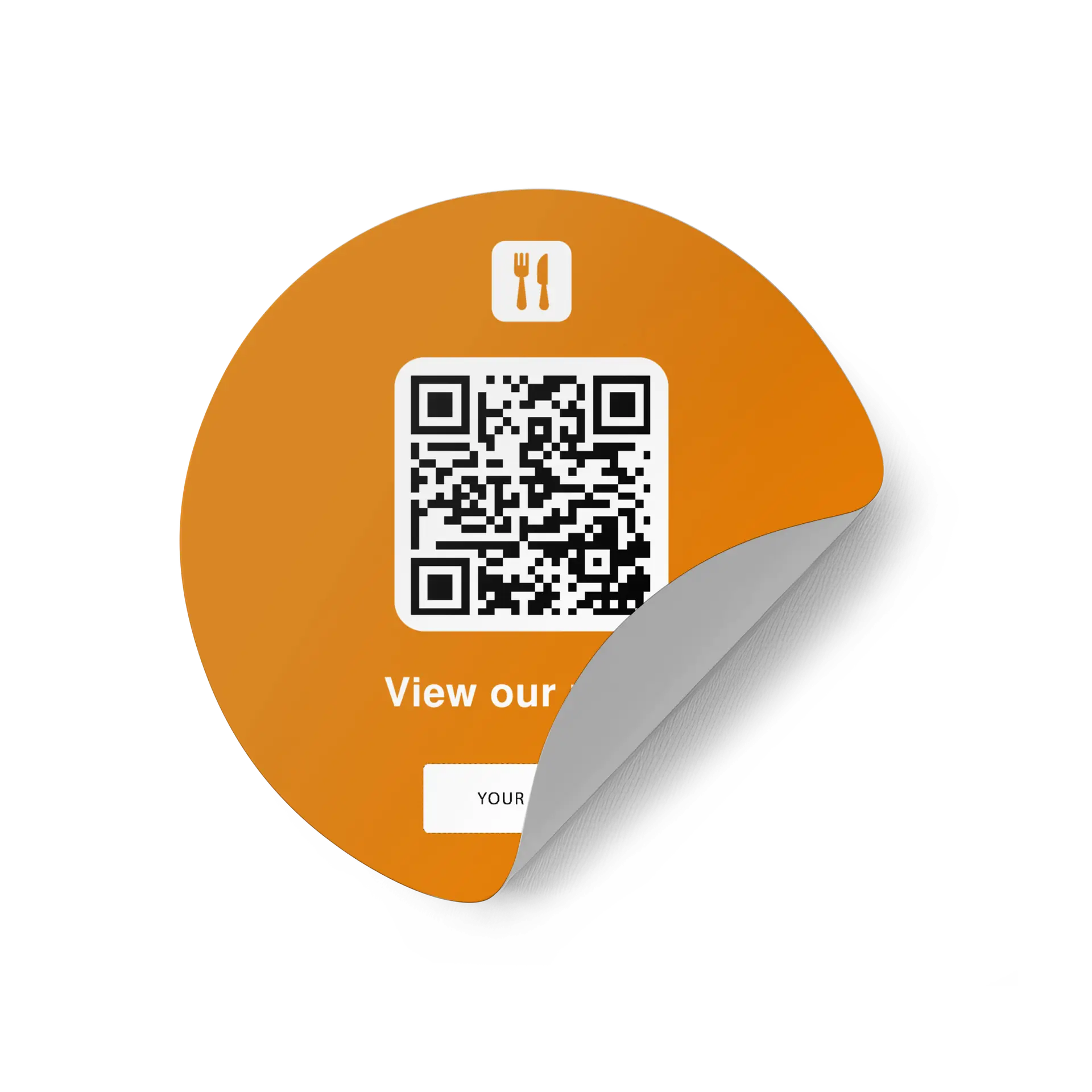 Website Menu QR Code Sticker Round