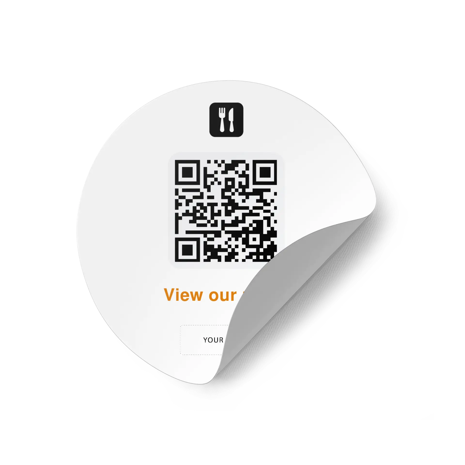 Website Menu QR Code Sticker Round