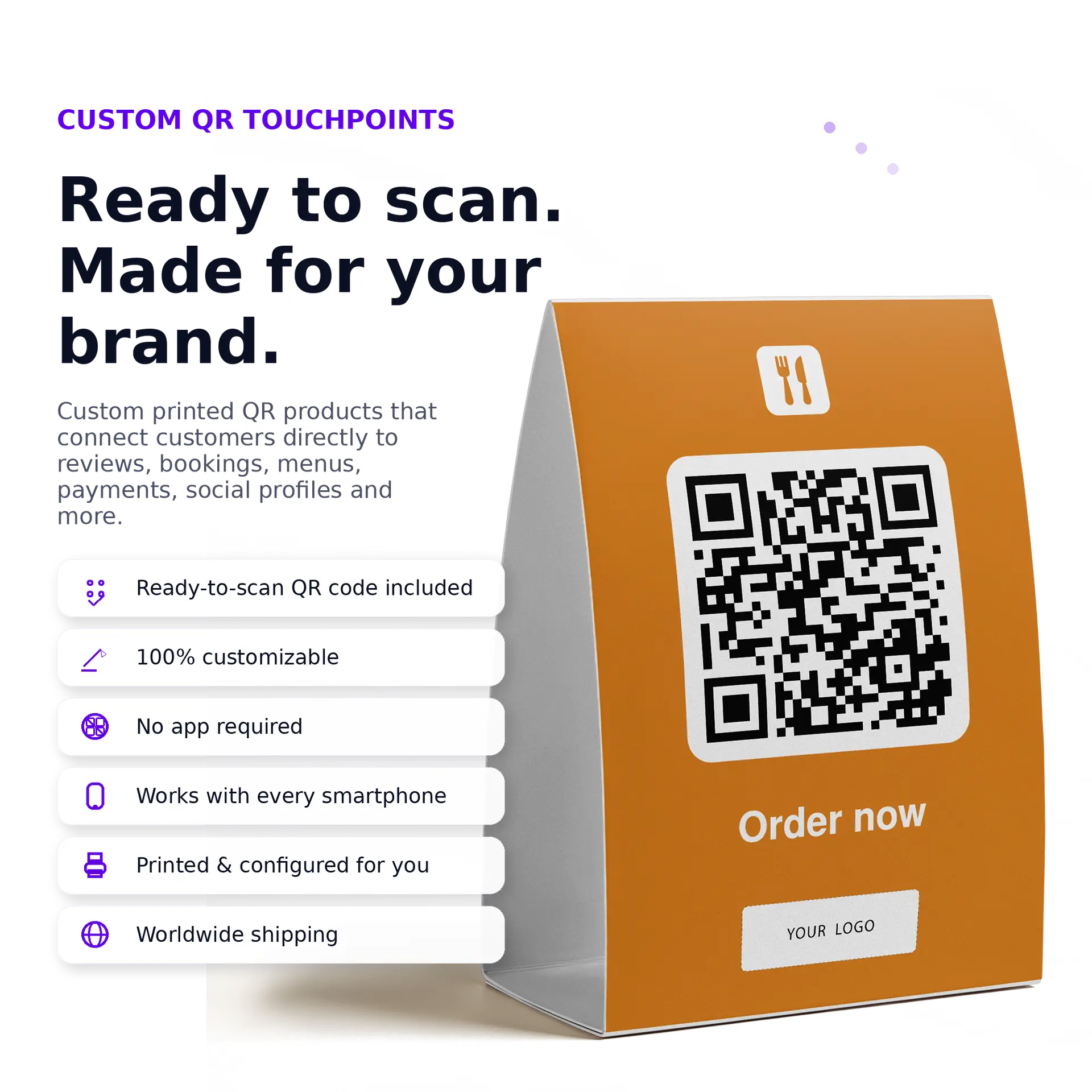 Order System QR Code Table Stand