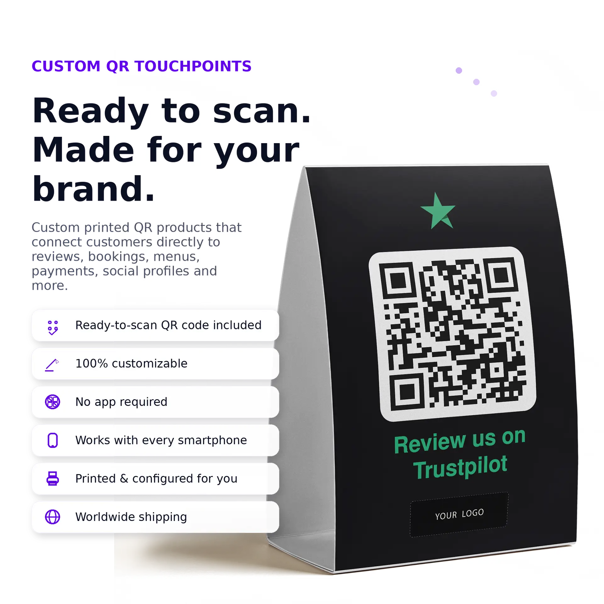 Trustpilot Review QR Code Table Stand
