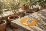 Website Menu QR Code Sticker Round